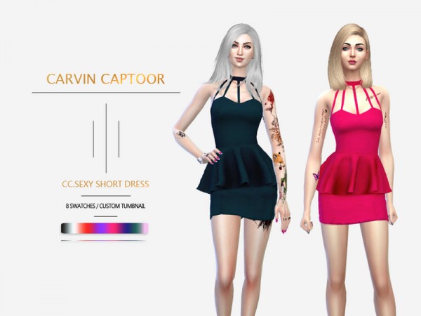  The Sims Resource: Short Dress by carvin captoor