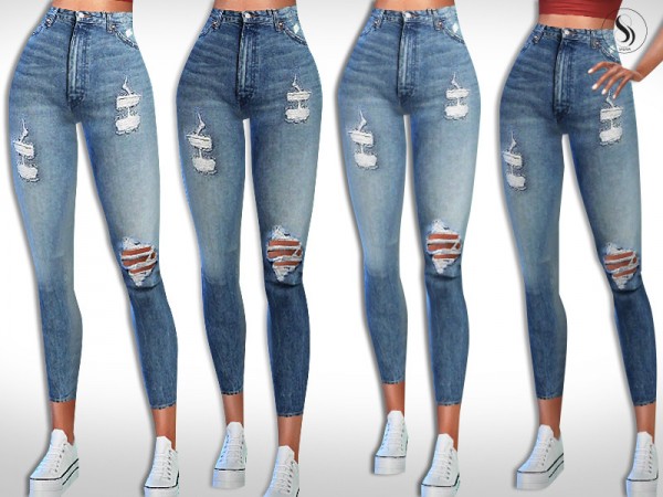  The Sims Resource: Wrangler Super High Waist Jeans by Saliwa