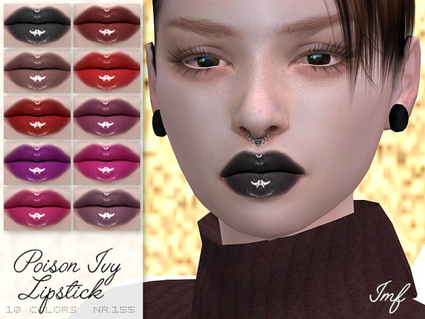  The Sims Resource: Poison Ivy Lipstick N.155 by IzzieMcFire