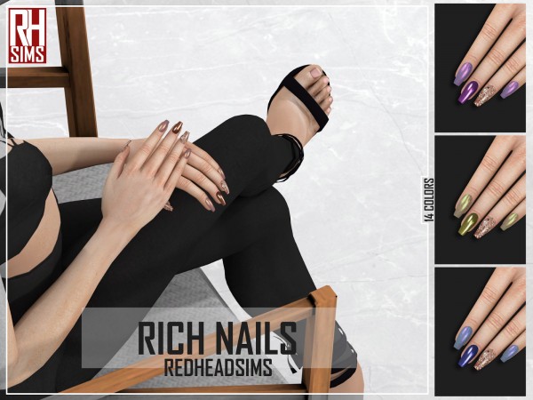  Red Head Sims: Rich Nails