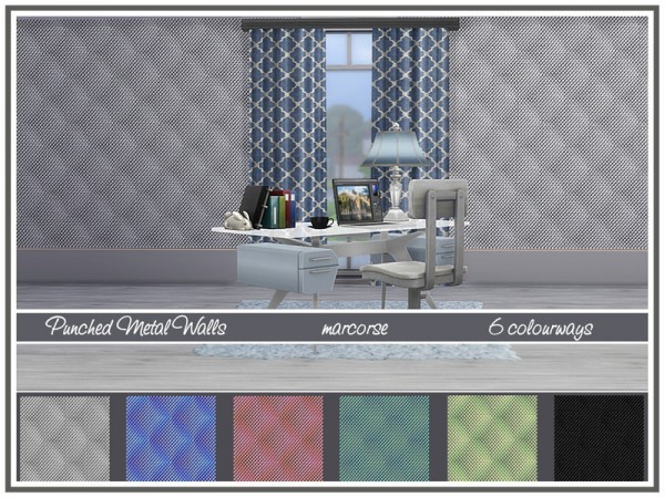  The Sims Resource: Punched Metal Walls by marcorse
