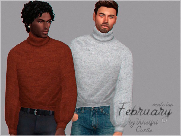  The Sims Resource: February   male sweater by WistfulCastle
