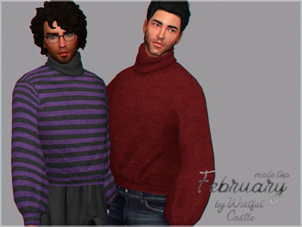 The Sims Resource: February   male sweater by WistfulCastle