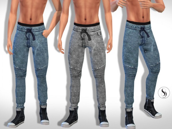  The Sims Resource: Grunge Sporty Casual Men Jeans by Saliwa