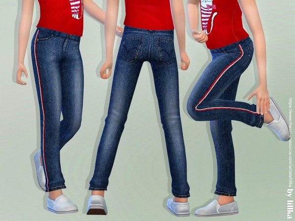  The Sims Resource: Girls Basic Jeans 02 by lillka