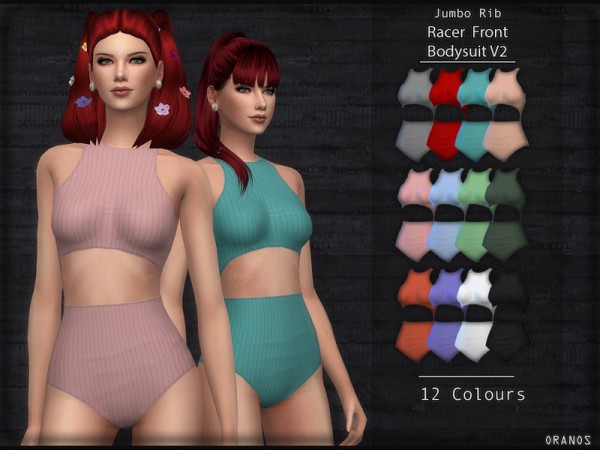  The Sims Resource: Jumbo Rib Racer Front Bodysuit V2 by OranosTR