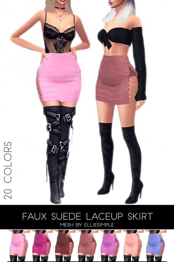  Kenzar Sims: Faux Suede Lace Up Skirt