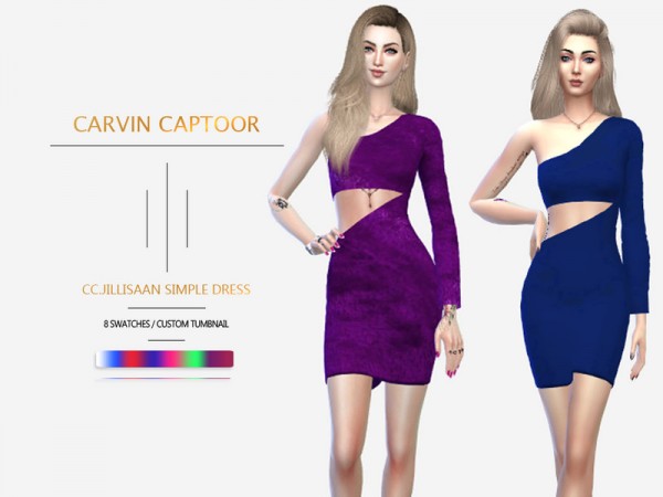  The Sims Resource: Jillisaan simple dress by carvin captoor