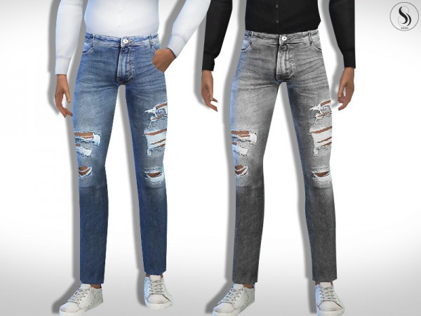  The Sims Resource: Liam Men Jeans by Saliwa