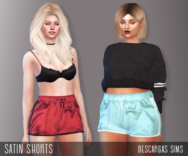  Descargas Sims: Satin Shorts