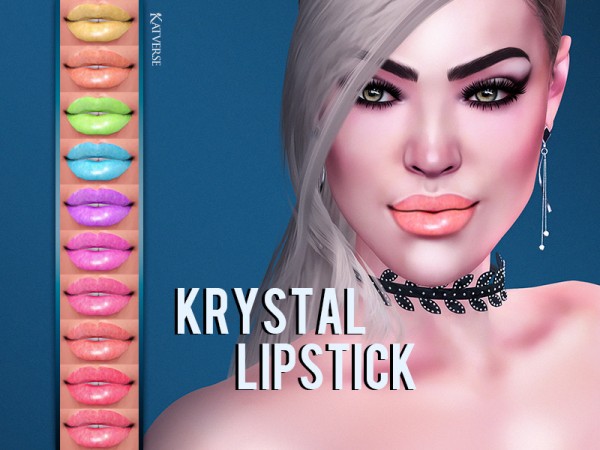 The Sims Resource: Krystal Lipstick by KatVerseCC
