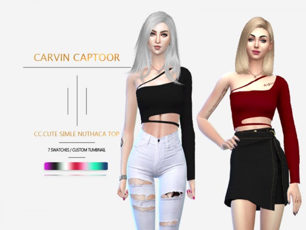  The Sims Resource: Cute simle nuthaca top by carvin captoor