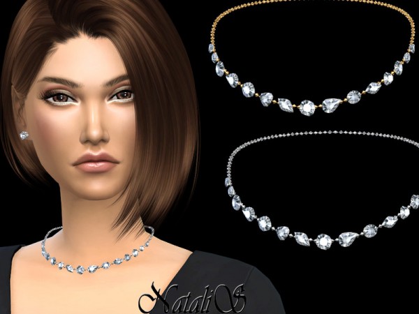  The Sims Resource: Dazzling gems necklace v2 by NataliS