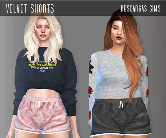  Descargas Sims: Velvet Shorts