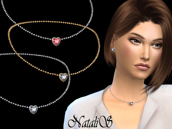  The Sims Resource: Heart shape crystal pendant by NataliS