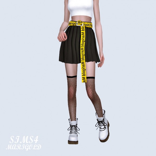  SIMS4 Marigold: Pleats Skirt with Marigold Belt