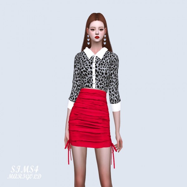  SIMS4 Marigold: Shirring Mini Skirt
