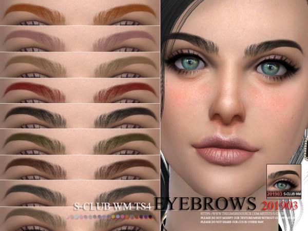  The Sims Resource: Eyebrows 201903 by S Club