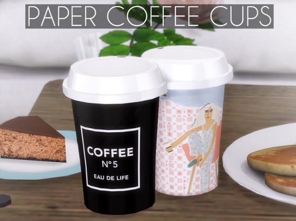 Descargas Sims: Paper Coffee Cups