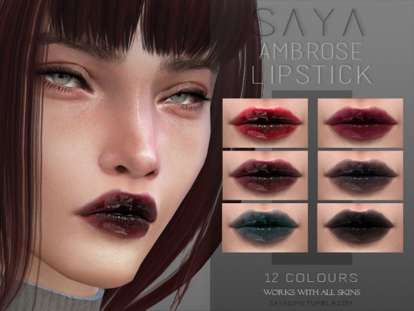  The Sims Resource: Ambrose Lipstick by SayaSims