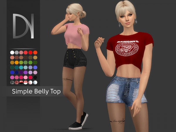  The Sims Resource: Simple Belly Top by DarkNighTt
