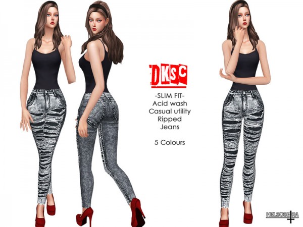  The Sims Resource: DKSC Slim Fit Jeans by Helsoseira
