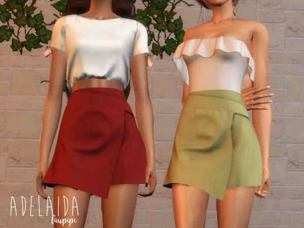  The Sims Resource: Adelaida top and skirt by laupipi