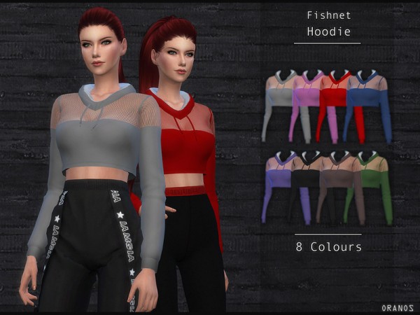 The Sims Resource: Fishnet Hoodie by OranosTR