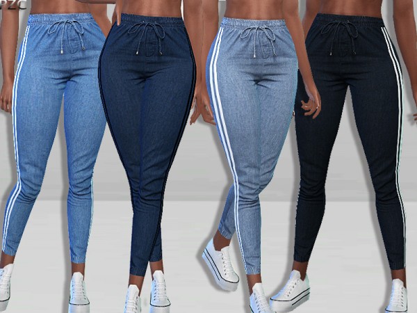  The Sims Resource: Denim Joggers by Pinkzombiecupcakes