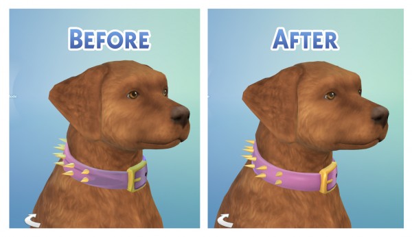  Mod The Sims: Spiked Dog Collar Texture Fix by Menaceman44