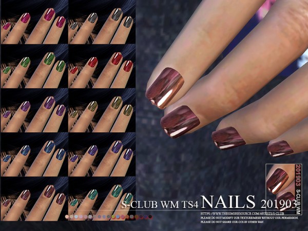  The Sims Resource: Nails 201903 by S Club