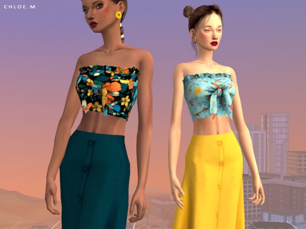  The Sims Resource: Croptop With Bowknot 2 by ChloeMMM