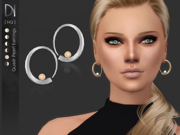  The Sims Resource: Quadr Pearl Earrings by DarkNighTt