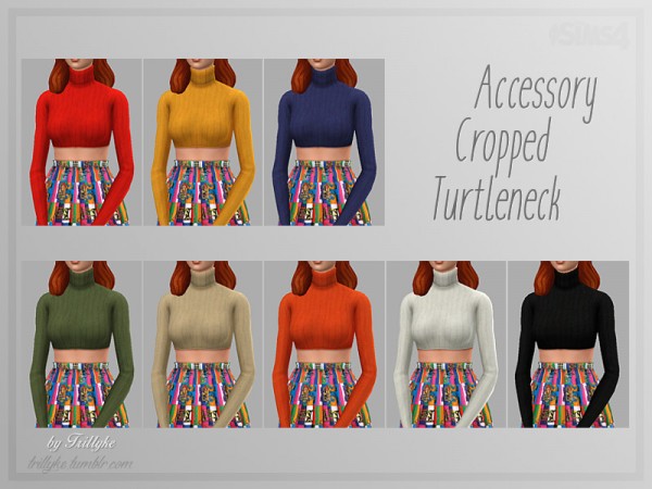 The Sims Resource: Accessory Cropped Turtleneck by Trillyke