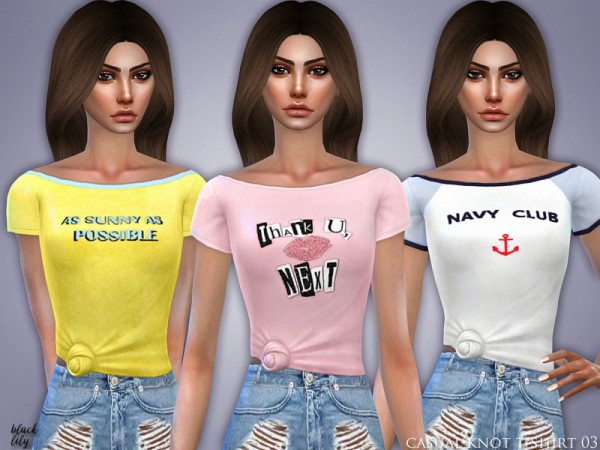  The Sims Resource: Casual Knot T Shirt 03 by Black Lily