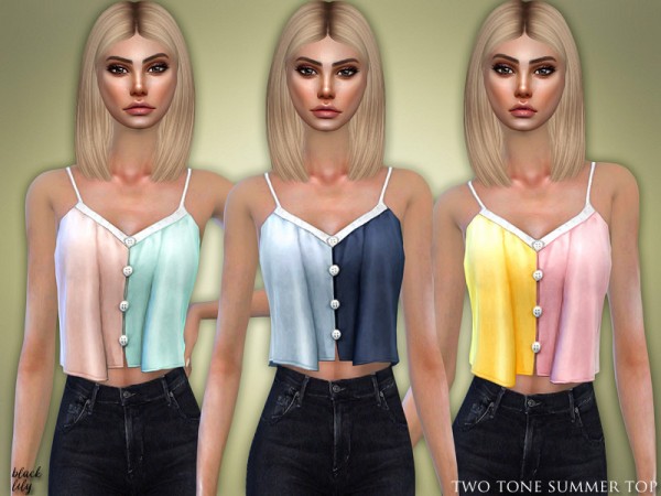  The Sims Resource: Two Tone Summer Top by Black Lily