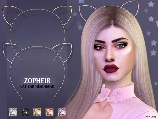  The Sims Resource: Zopheir Cat Ear Headband by Pralinesims