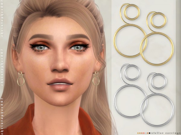  The Sims Resource: Stellar Earrings by Christopher067
