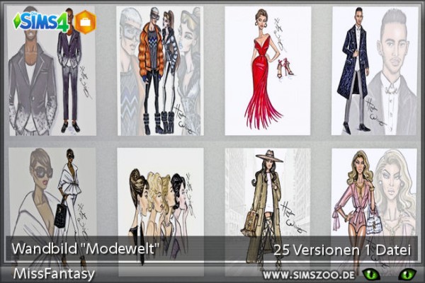  Blackys Sims 4 Zoo: Fashion world paintings by MissFantasy