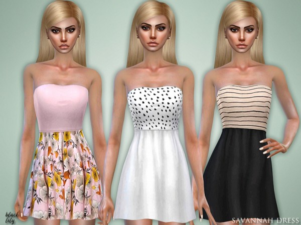  The Sims Resource: Savannah Dress by Black Lily
