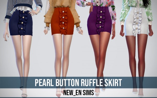  Newen: Pearl Button Ruffle Skirt