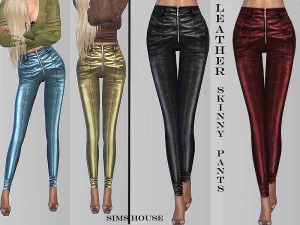  The Sims Resource: Leather skinny pants by Sims House