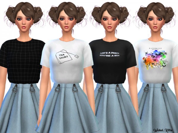 The Sims Resource: Trendy Cropped Tees by Wicked Kittie