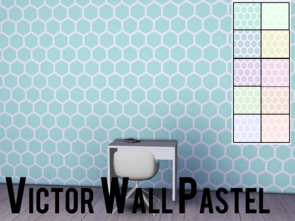  Models Sims 4: Victor Wall Pastel