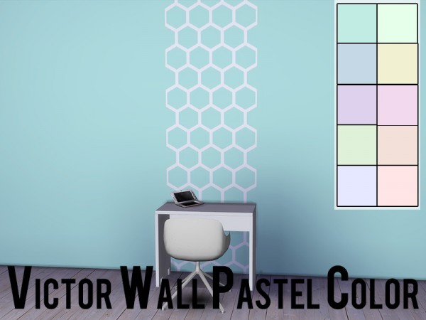  Models Sims 4: Victor Wall Pastel