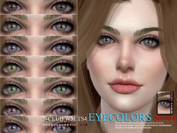  The Sims Resource: Eyecolors 201903 by S Club
