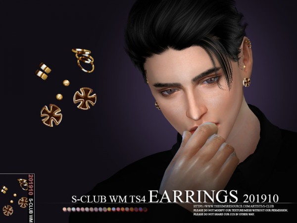  The Sims Resource: Earrings 201910 by S Club
