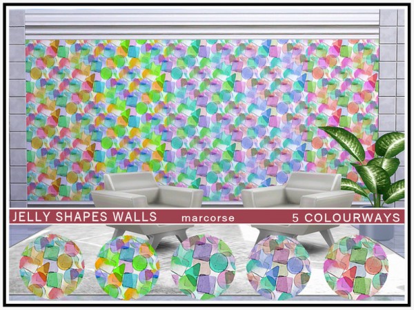  The Sims Resource: Jelly Shapes Walls by marcorse