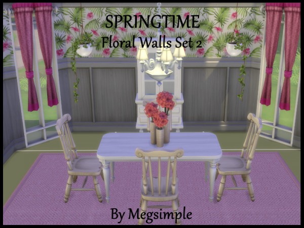  The Sims Resource: Springtime Floral Wall Part 2 by megsimple