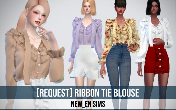  Newen: Ribbon Tie Blouse